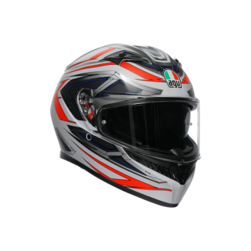 AGV K3 E2206 Space Matt Kapalı Kask Byaz-Kırmızı-Sarı