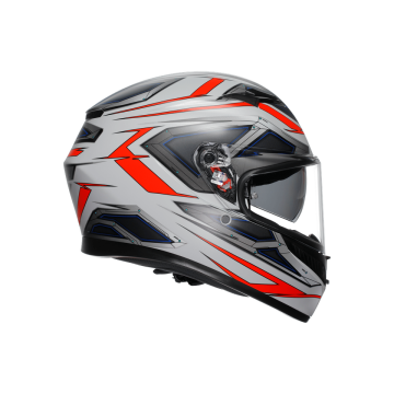 AGV K3 E2206 Space Matt Kapalı Kask Byaz-Kırmızı-Sarı