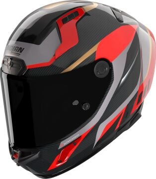 Nolan X-804 RS Ultra Karbon Lesmo Kask Gri-Kırmızı
