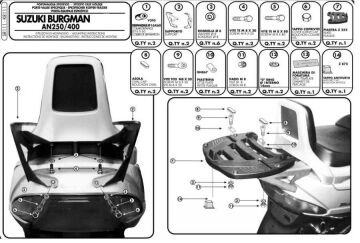 Kappa KR111 SUZUKI BURGMAN 250400 (98-02) Arka Canta Tasıyıcı