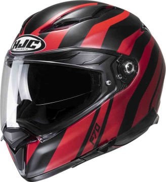 HJC F70 Kapalı Kask Galla Siyah-Kırmızı