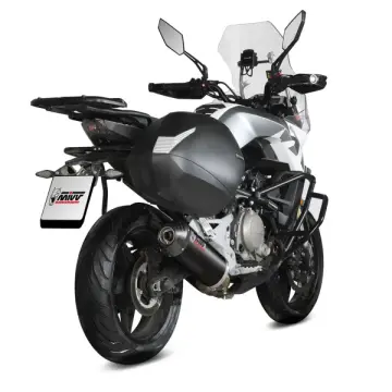 Mivv Oval Siyah Çelik Karbon Uçlu Egzoz, CF Moto 700MT 2024