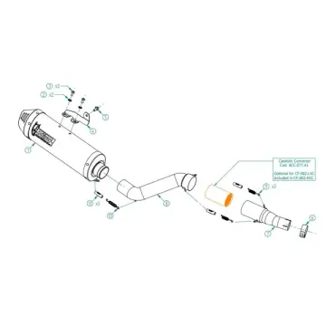 Mivv Oval Siyah Çelik Karbon Uçlu Egzoz, CF Moto 700MT 2024