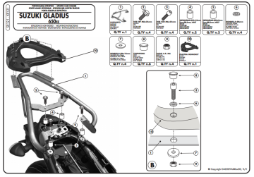 Kappa KR121 Suzukı GLADIUS 650 (09-15) Arka Canta Tasıyıcı