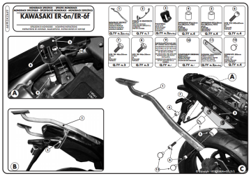 Kappa KZ449 Kawasakı ER6N ER6F 650 (09-11) Arka Canta Tasıyıcı