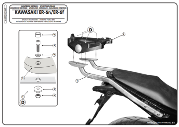 Kappa KZ449 Kawasakı ER6N ER6F 650 (09-11) Arka Canta Tasıyıcı