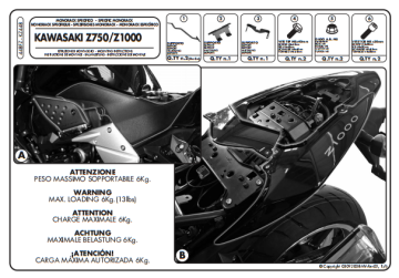 Kappa KZ448 Kawasakı Z 750 Z 1000 (07-13) Arka Canta Tasıyıcı