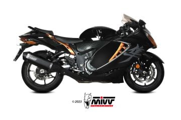 Mivv Speed ​​Edge Siyah Titanyum Egzoz Çift, Suzuki GSXR-1300 Hayabusa 2021-2025