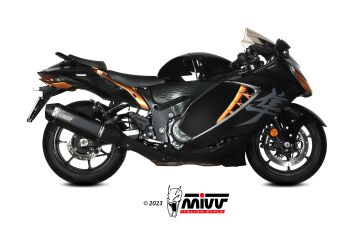 Mivv Speed ​​Edge Siyah Titanyum Egzoz Çift, Suzuki GSXR-1300 Hayabusa 2021-2025