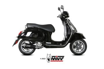Vespa GTS 300 2021-2024, Mivv Delta Race Siyah Çelik Egzoz