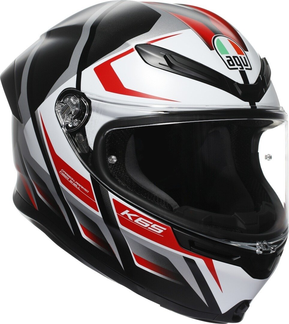 AGV K6 S Karve Kask Mat Beyaz-Kırmızı
