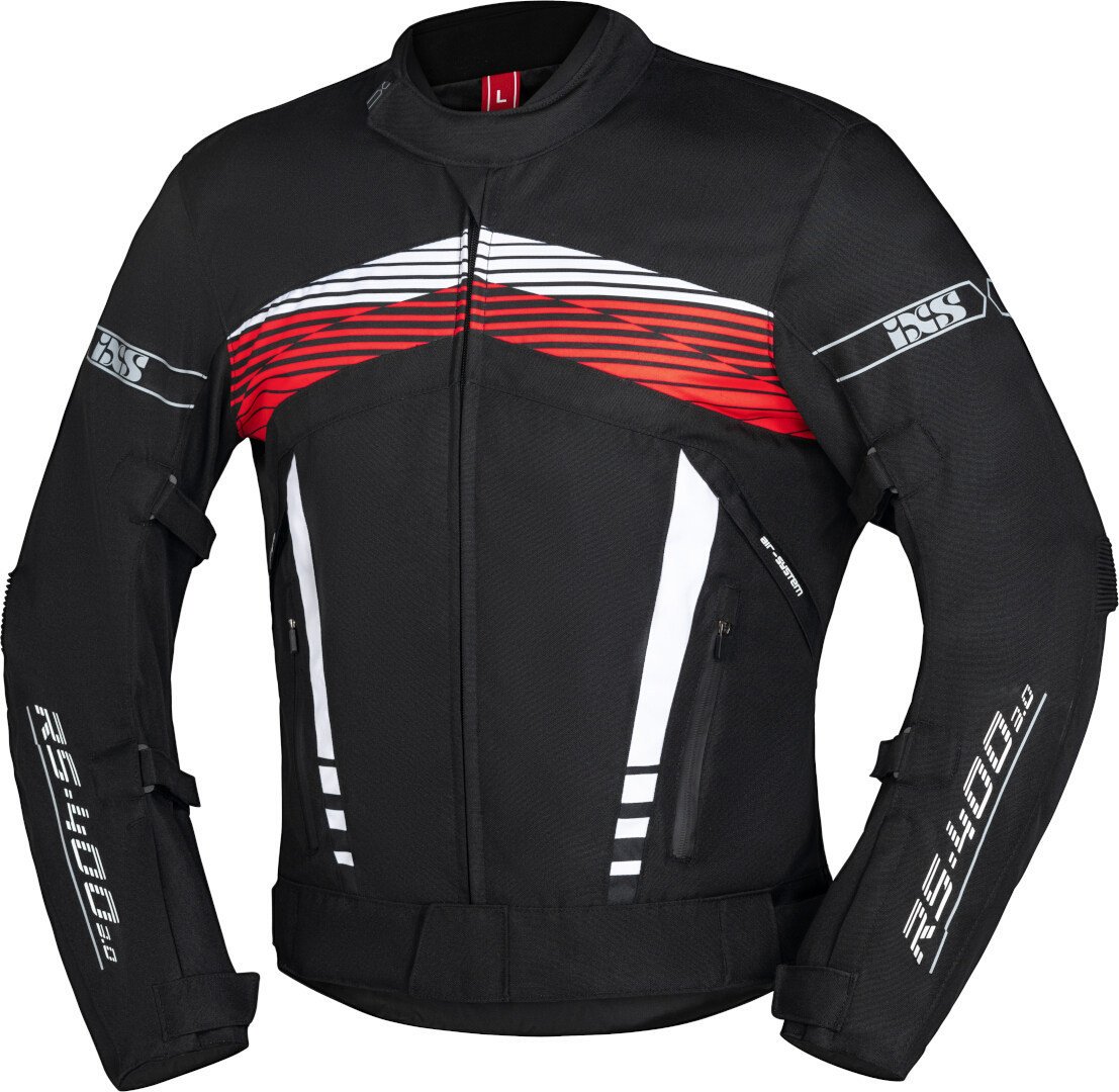 IXS RS-400-ST 3.0 Waterproof Motosiklet Mont Siyah-Beyaz-Kırmızı