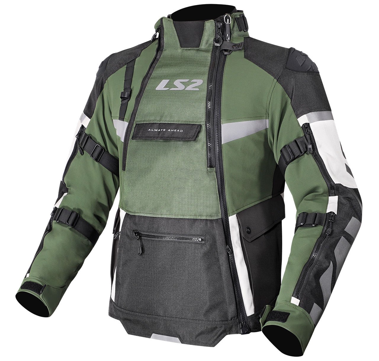 Ls2 X-Master Motosiklet Mont Siyah-Yeşil-Gri