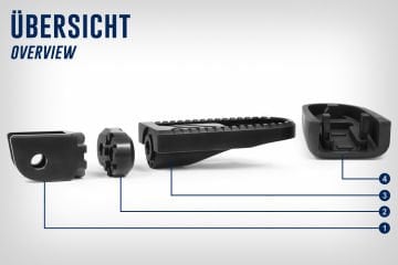 BMW R 1300 GS ve GS Adventure Wunderlich Vario Ayak Dayanağı Siyah