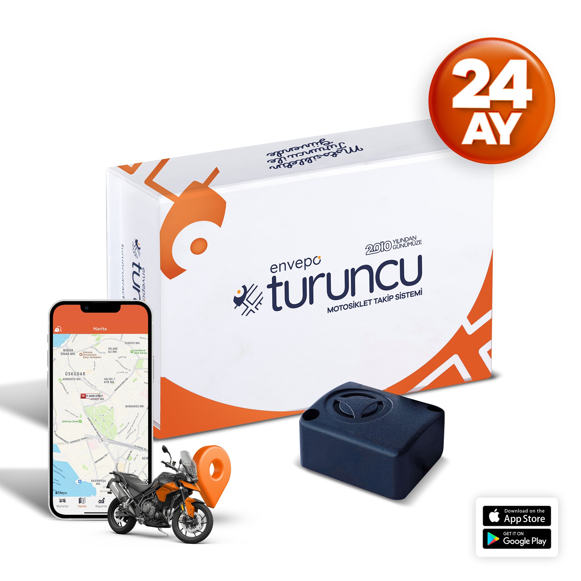 Turuncu Motosiklet Takip Sistemi (24 Aylık) ve Buzzer Alarm