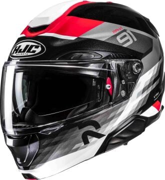 HJC RPHA 91 Madal Çene Açılır Kask Kırmızı/Siyah/Gri