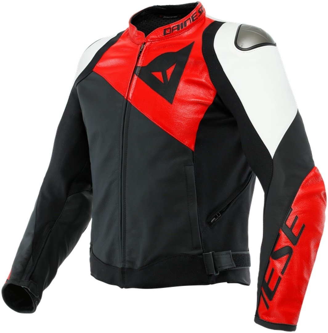 Dainese Sportiva Motosiklet Deri Ceket Siyah-Kırmızı