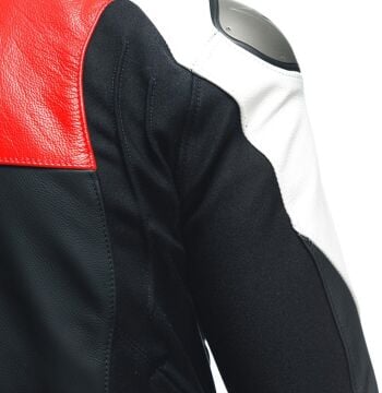 Dainese Sportiva Motosiklet Deri Ceket Siyah-Kırmızı