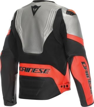 Dainese Racing 5 Motosiklet Deri Ceket Siyah-Gri-Kırmızı