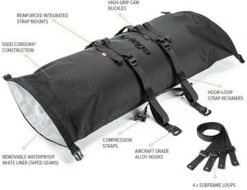 Kriega Rollpack 20 Su Geçirmez Motosiklet Çantası Siyah