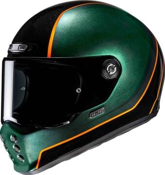HJC V10 Hodu Kapalı Kask Yeşil/Siyah/Turuncu