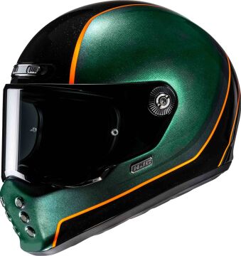 HJC V10 Hodu Kapalı Kask Yeşil/Siyah/Turuncu
