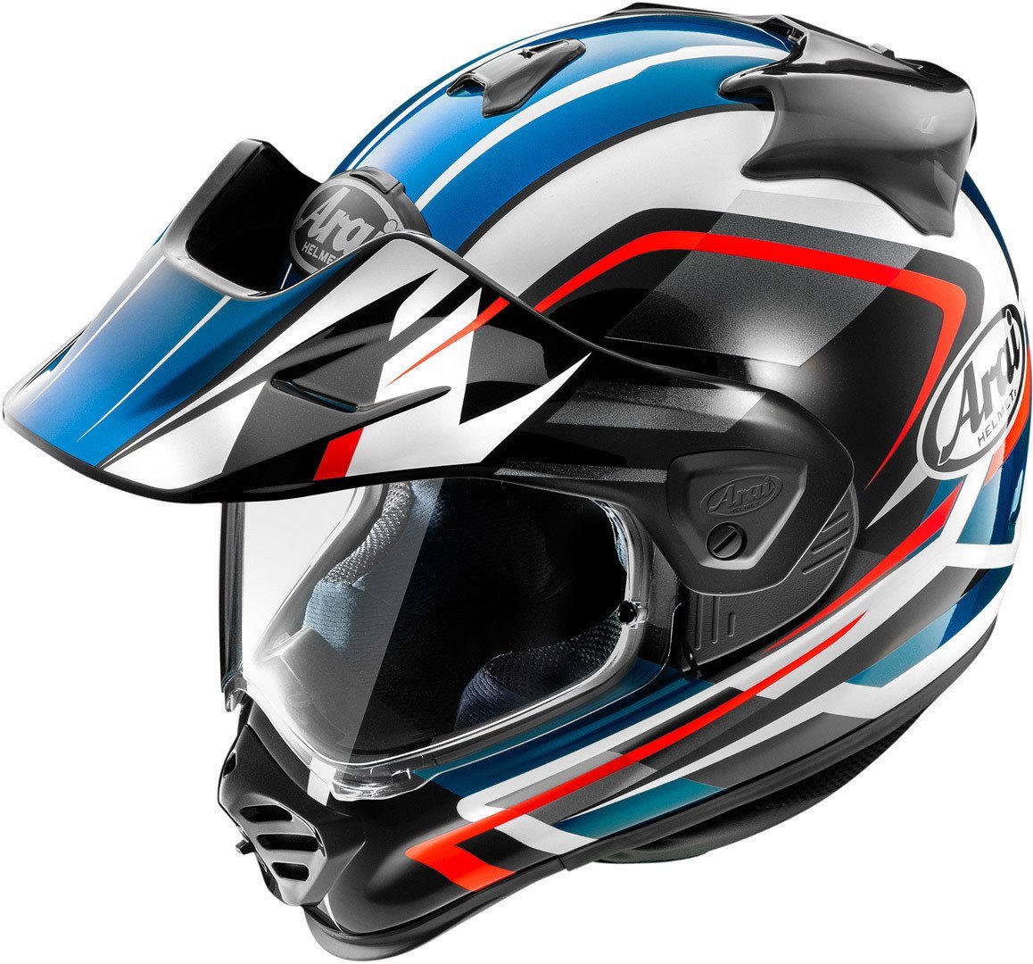 Arai Tour-X5 Discovery Motokros Kask Beyaz-Kırmızı-Mavi