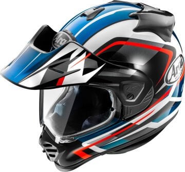 Arai Tour-X5 Discovery Motokros Kask Beyaz-Kırmızı-Mavi