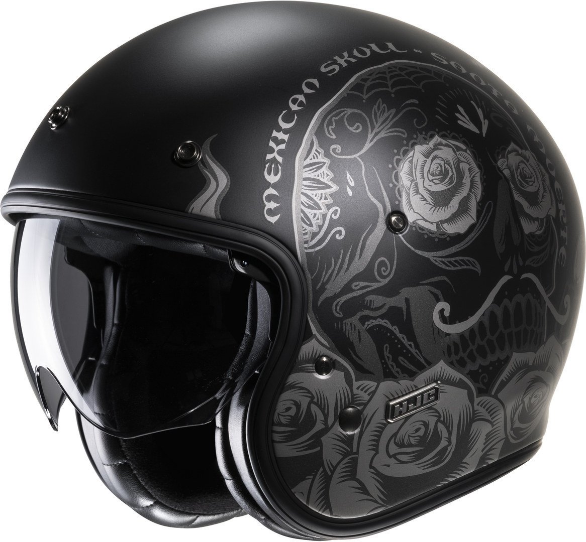 HJC V31 Desto Retro Jet Kask Siyah/Gri