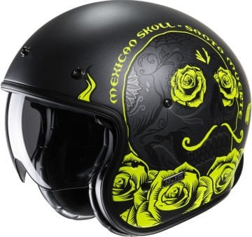 HJC V31 Desto Retro Jet Kask Siyah/Sarı