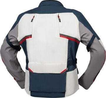 IXS Tourster-STX 1.0 Su Geçirmez Motosiklet Tekstil Ceket Gri-Mavi-Kırmızı