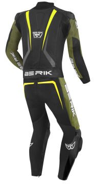 Berik Absolute GP2 2-Parça Deri Tulum Siyah-Yeşil-Neon Sarı