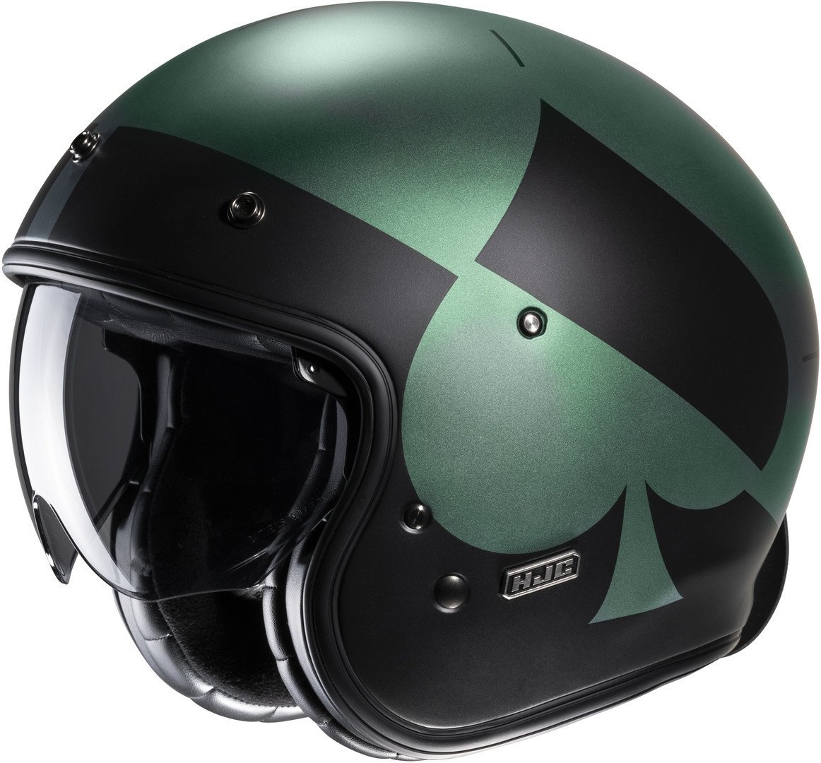 HJC V31 Kuz Retro Jet Kask Yeşil