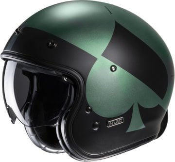 HJC V31 Kuz Retro Jet Kask Yeşil