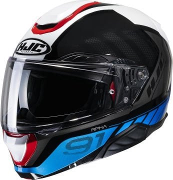 HJC Rpha 91 Rafino Çene Açılır Kask Siyah-Beyaz-Mavi