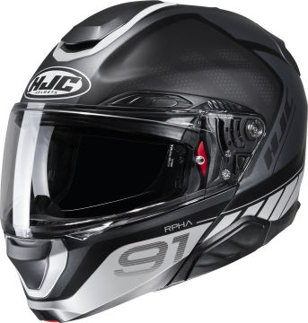 HJC Rpha 91 Rafino Çene Açılır Kask Siyah-Gri