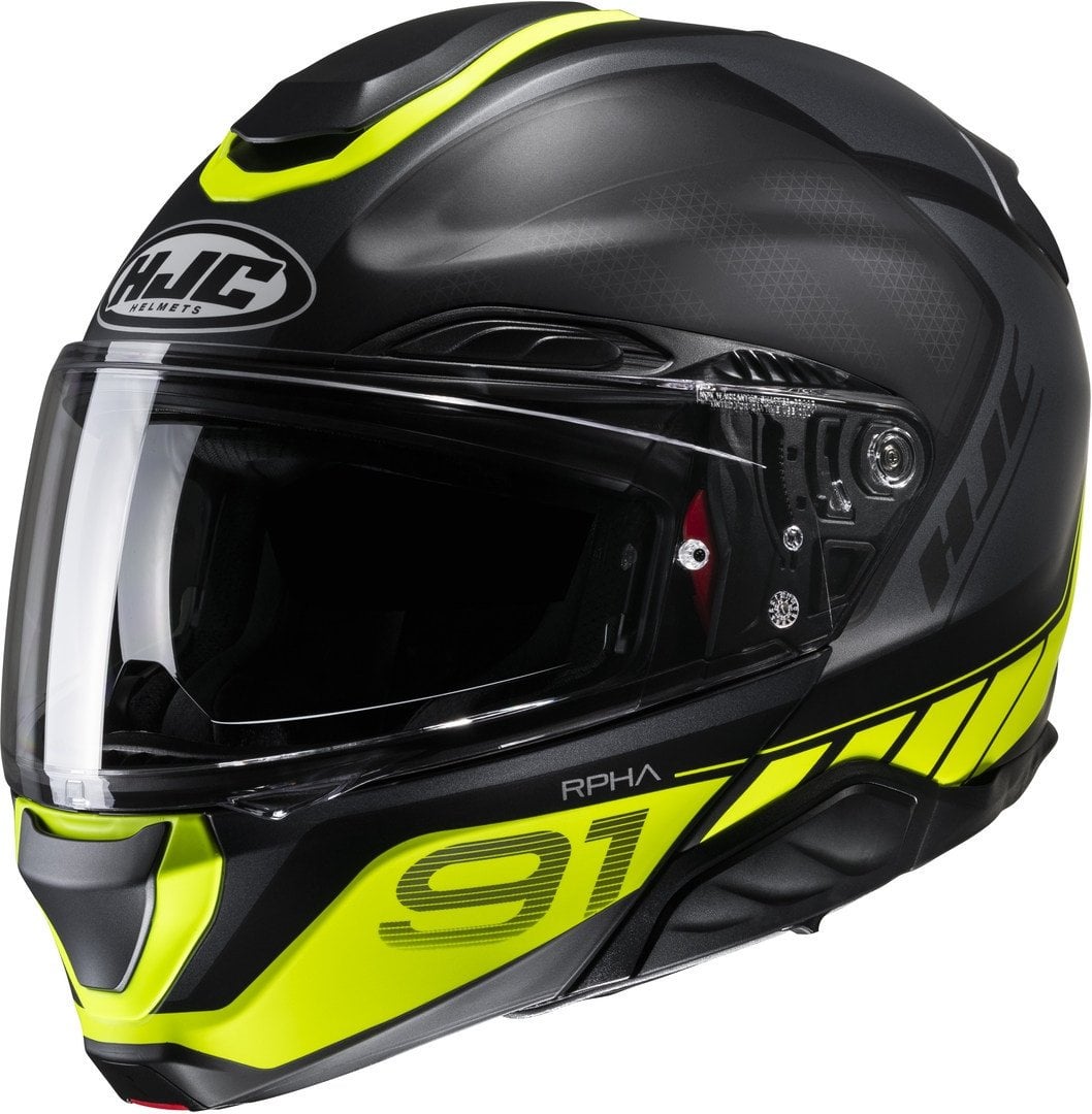 HJC Rpha 91 Rafino Çene Açılır Kask Siyah-Sarı