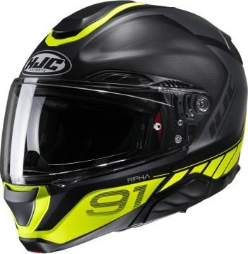 HJC Rpha 91 Rafino Çene Açılır Kask Siyah-Sarı