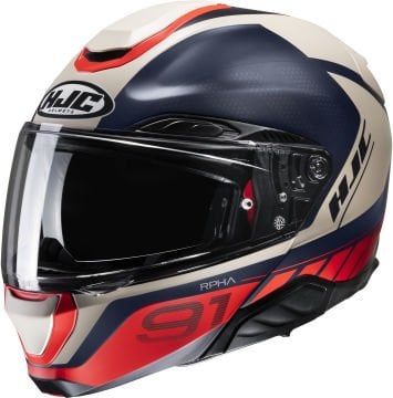HJC RPHA 91 Rafino Çene Açılır Kask Siyah-Mavi-Beyaz