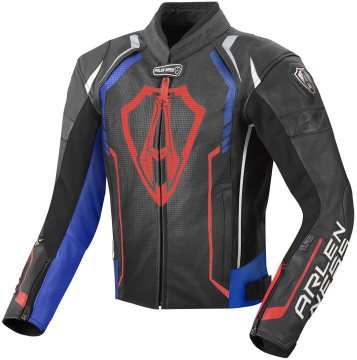 Arlen Ness Track Deri Motosiklet Montu Siyah/Mavi/Kırmızı