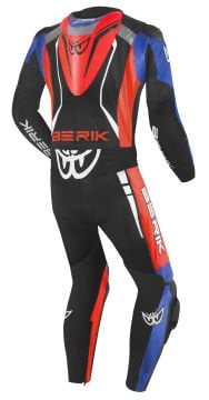 Berik Absolute GP 1-Parça Deri Tulum Siyah-Kırmızı-Mavi
