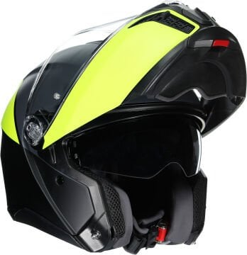 Agv Tourmodular Multi Balanca Matt Black Yellow Çene Açılır Kask
