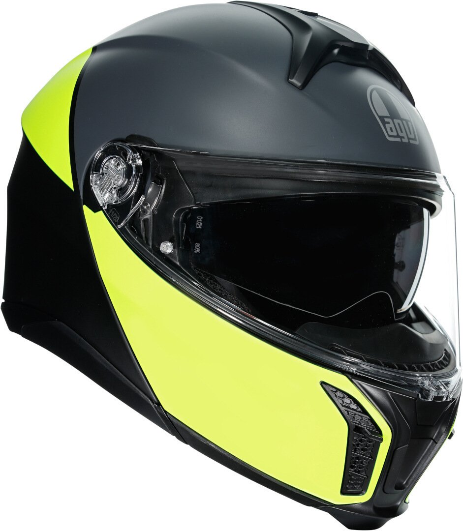 Agv Tourmodular Multi Balanca Matt Black Yellow Çene Açılır Kask
