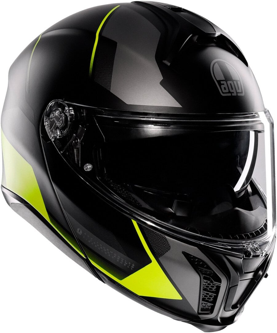 Agv Tourmodular MLT Perception Matt Blk Yellow Fluo Çene Açılır Kask