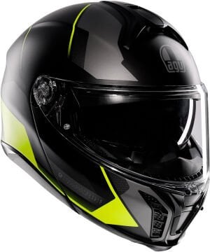 Agv Tourmodular MLT Perception Matt Blk Yellow Fluo Çene Açılır Kask