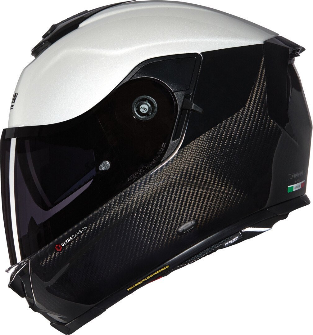 Nolan X-903 Ultra Carbon Verniciatura Speciale N-Com Kask Siyah-Beyaz