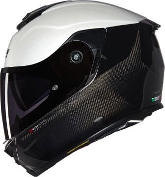 Nolan X-903 Ultra Carbon Verniciatura Speciale N-Com Kask Siyah-Beyaz