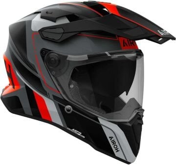Airoh Commander 2 Skip Kask Siyah-Beyaz-Kırmızı