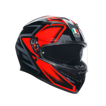 Agv K3 Compound Black Red Kapalı Kask