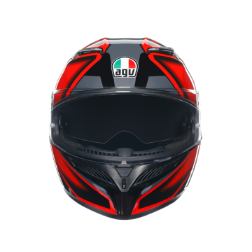 Agv K3 Compound Black Red Kapalı Kask